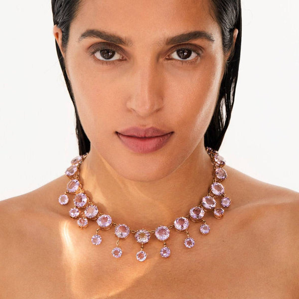 Ileana Makri Royal Necklace Pink Amethyst