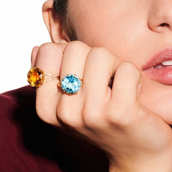 Ileana Makri Royal Ring Large Blue Topaz