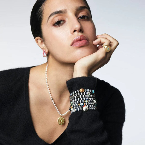 Ileana Makri Royal Star Pearl Necklace (44cm)