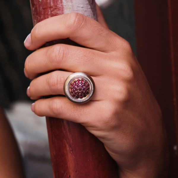 Ileana Makri Ruby Caviar Ring W-RU-D