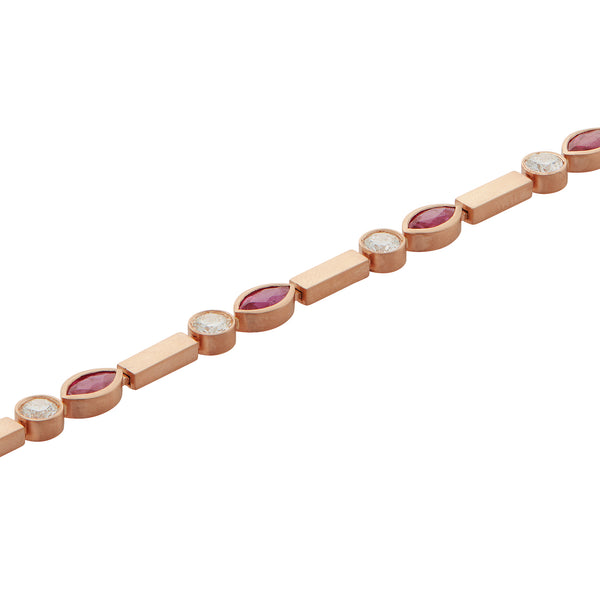 Ileana Makri Ruby Navette Stream Bracelet P-D-Ru