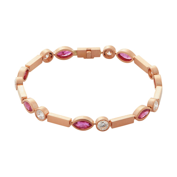 ileana makri Ruby Navette Stream Bracelet P-D-Ru