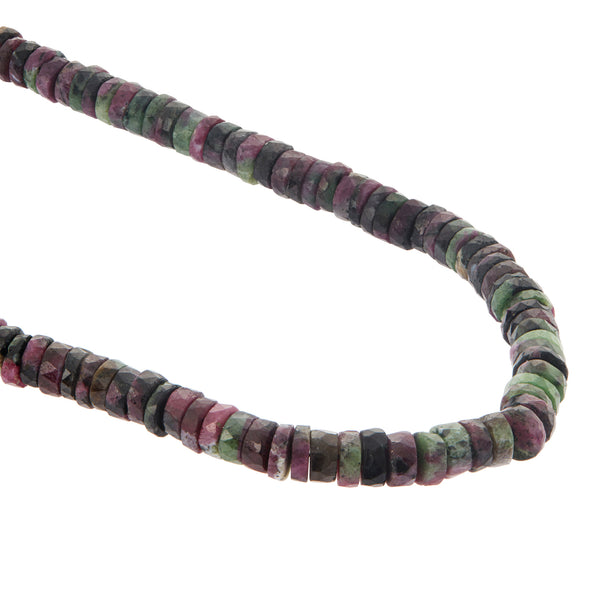 Ileana Makri Ruby Zoisite Beaded Necklace (45cm)