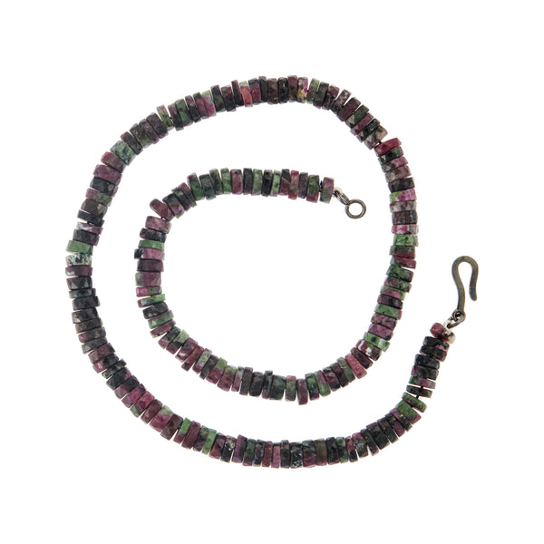 Ileana Makri Ruby Zoisite Beaded Necklace (45cm)