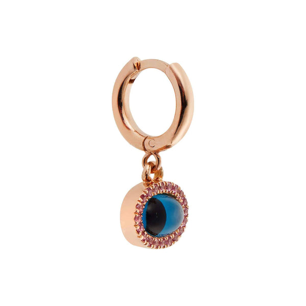 Ileana Makri Sapphire Rose Mini Oval Eye Hoops