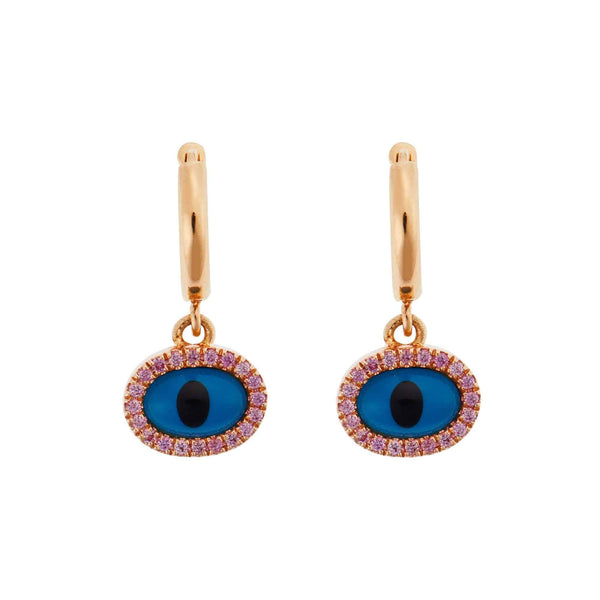 ileana makri Sapphire Rose Mini Oval Eye Hoops
