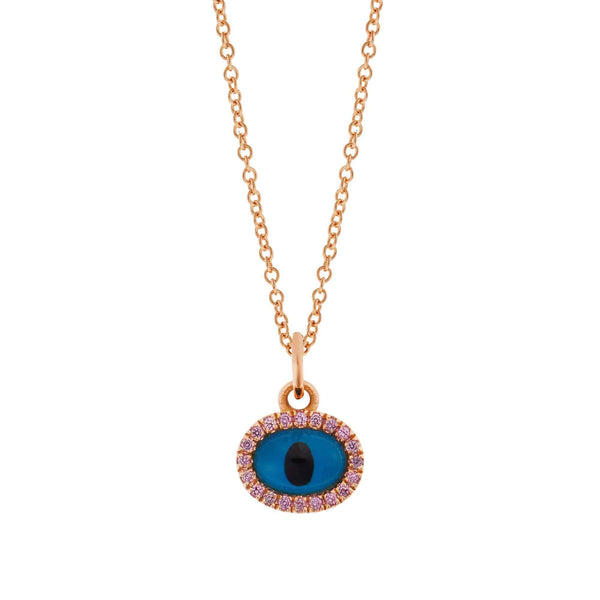 ileana makri Sapphire Rose Mini Oval Eye Pendant