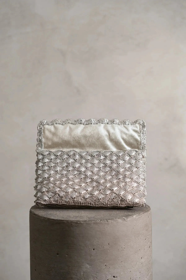 Ileana Makri Seashell Clutch Silver