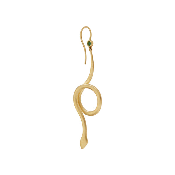 Ileana Makri Serpent Loop Gold Earrings Y-Em-D