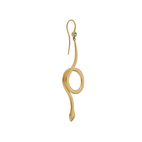 Ileana Makri Serpent Loop Gold Earrings Y-Em-D