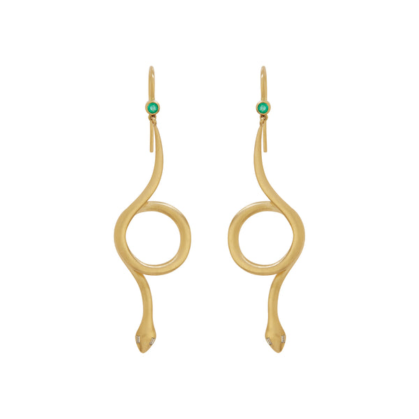 ileana makri Serpent Loop Gold Earrings Y-Em-D