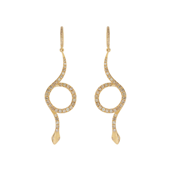 ileana makri Serpent Loop Pavé Earrings Y-CHD-D
