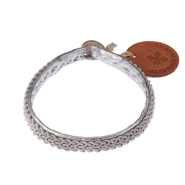 ileana makri Silver Leather & Pewter Bracelet