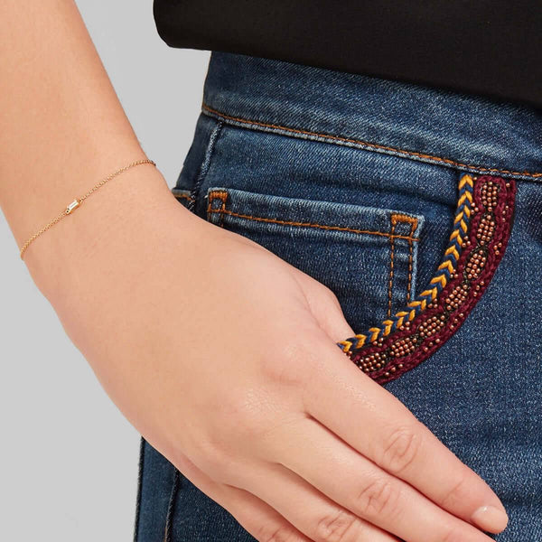 Ileana Makri Single Baguette Chain Bracelet Y-D