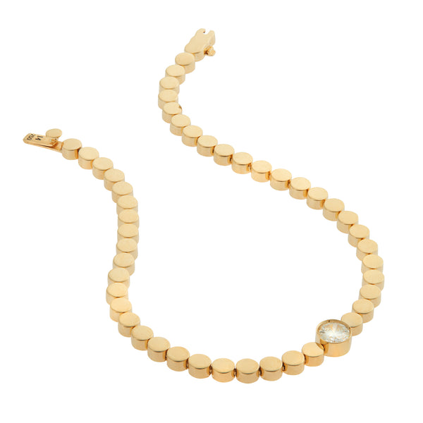 Ileana Makri Single Diamond Ripple Bracelet Y-D