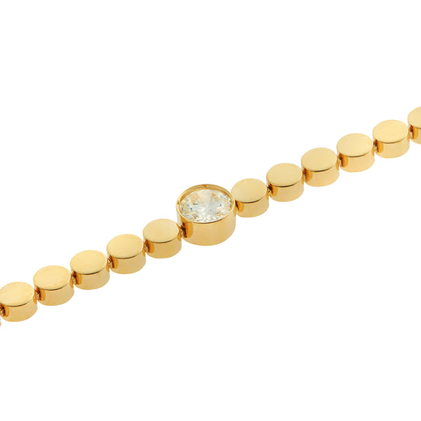 Ileana Makri Single Diamond Ripple Bracelet Y-D