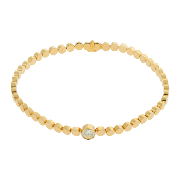 ileana makri Single Diamond Ripple Bracelet Y-D