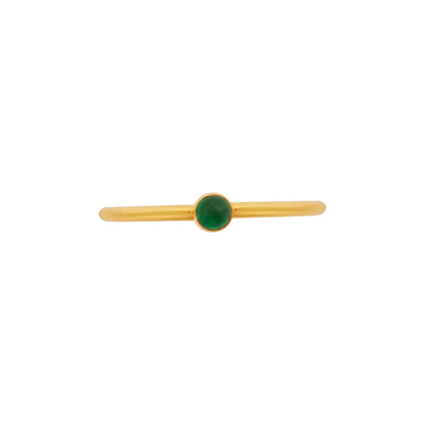 Ileana Makri Single Green Agate Ring