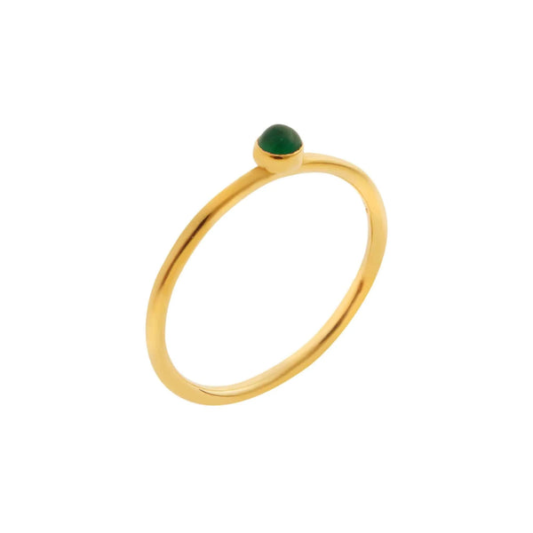 Ileana Makri Single Green Agate Ring