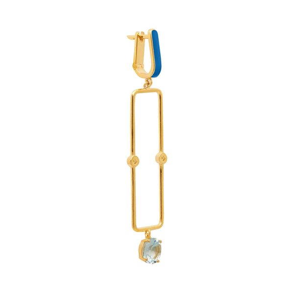 Ileana Makri Sky Blue Topaz Long Bar Earrings