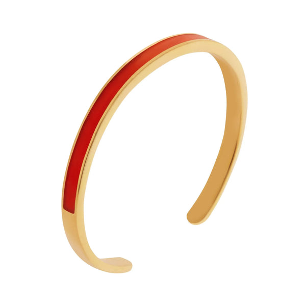 Ileana Makri Slim Neon Orange Enamel Cuff