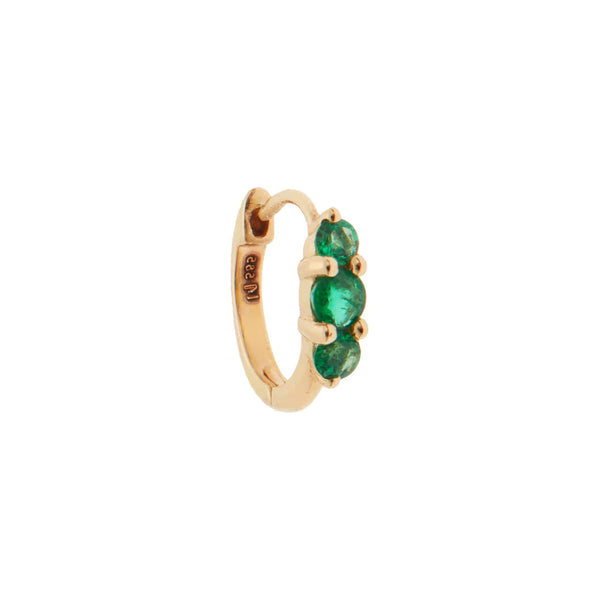 Ileana Makri Small Oval Hoops 3 Emerald Rivulet
