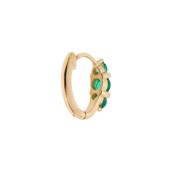 Ileana Makri Small Oval Hoops 3 Emerald Rivulet