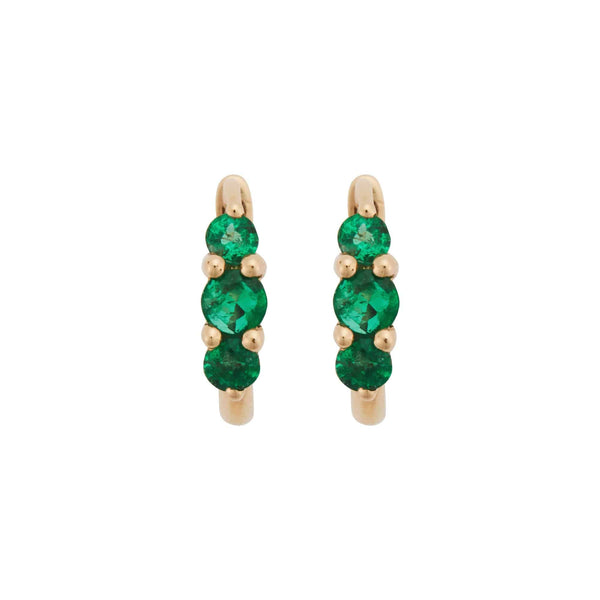 ileana makri Small Oval Hoops 3 Emerald Rivulet