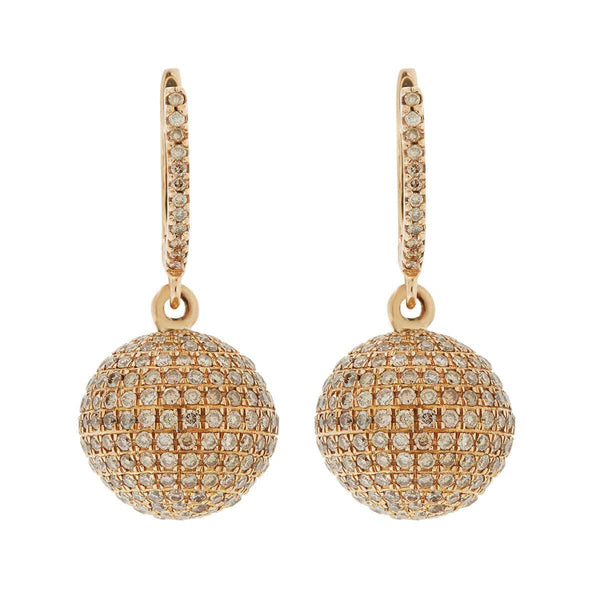 ileana makri Small Pave Clip Ball Earrings P-CHD