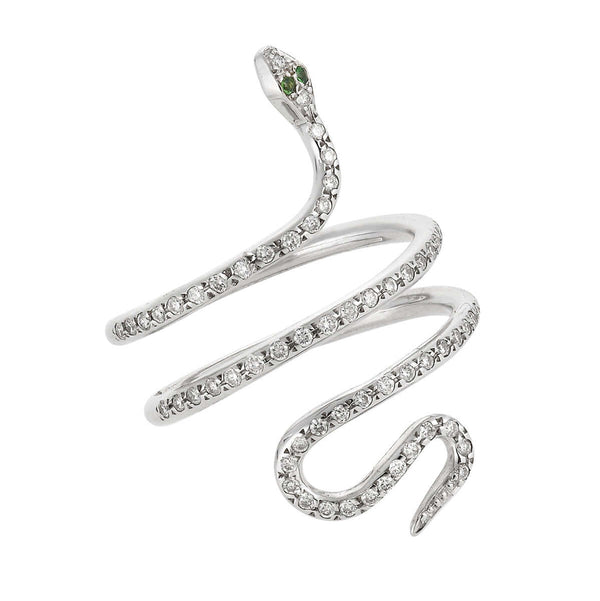 Ileana Makri Small Single Python Ring W-D-Ts