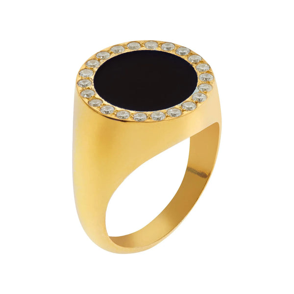 Ileana Makri Smooth Enamel Crystal Chevalier Ring
