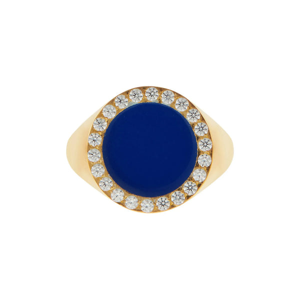 Ileana Makri Smooth Enamel Crystal Chevalier Ring
