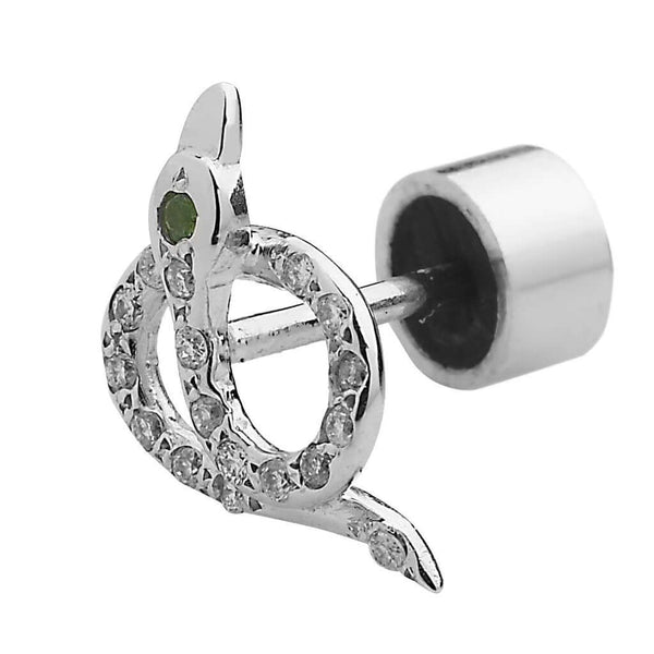 Ileana Makri Snake Studs Pave W-D-Ts