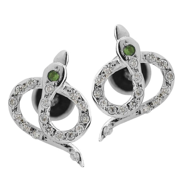 ileana makri Snake Studs Pave W-D-Ts