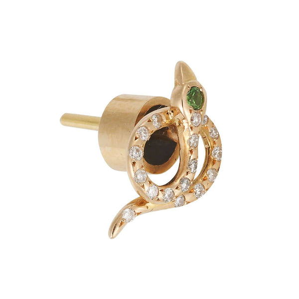 Ileana Makri Snake Studs Pave Y-D-Ts