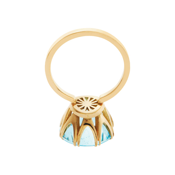 Ileana Makri Solitaire Crown Ring Blue Topaz