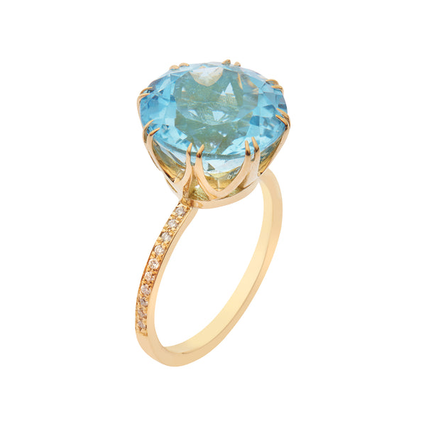 ileana makri Solitaire Crown Ring Blue Topaz
