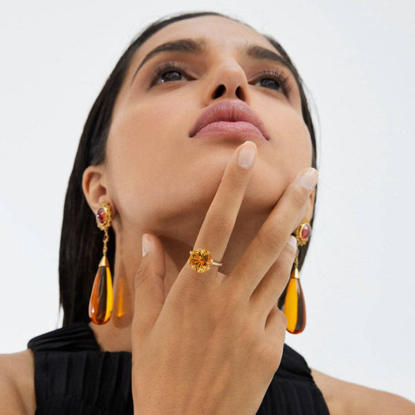 Ileana Makri Solitaire Crown Ring Citrine