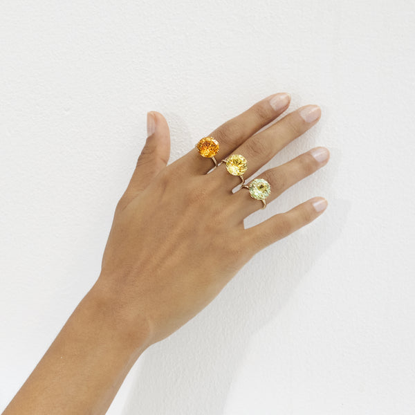 Ileana Makri Solitaire Crown Ring Green Amethyst