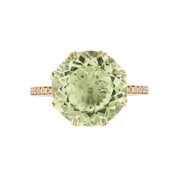 Ileana Makri Solitaire Crown Ring Green Amethyst