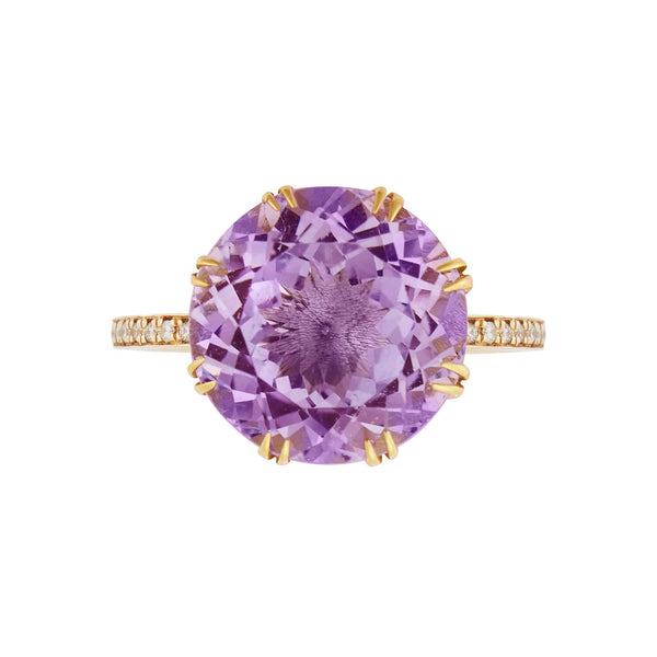 Ileana Makri Solitaire Crown Ring Pink Amethyst