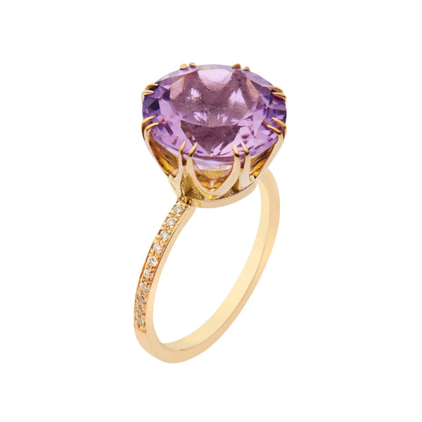 ileana makri Solitaire Crown Ring Pink Amethyst