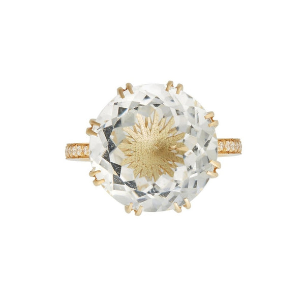 Ileana Makri Solitaire Crown Ring White Topaz