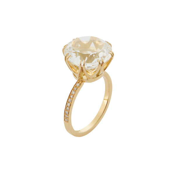 ileana makri Solitaire Crown Ring White Topaz