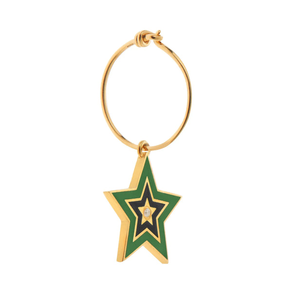 Ileana Makri Star Burst Hoops Green