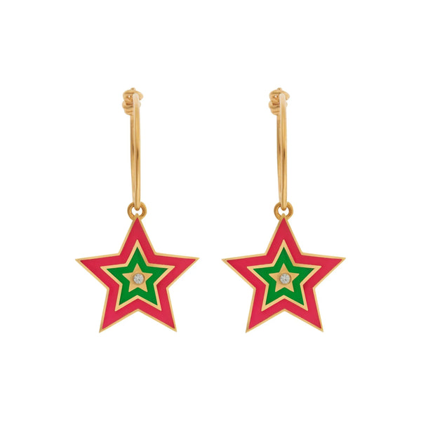 ileana makri Star Burst Hoops Pink