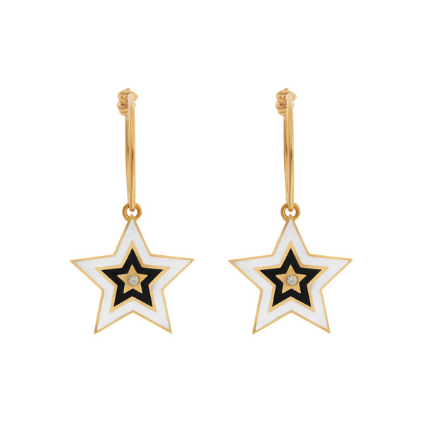 ileana makri Star Burst Hoops White