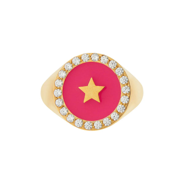 ileana makri Star Enamel Crystal Chevalier Ring