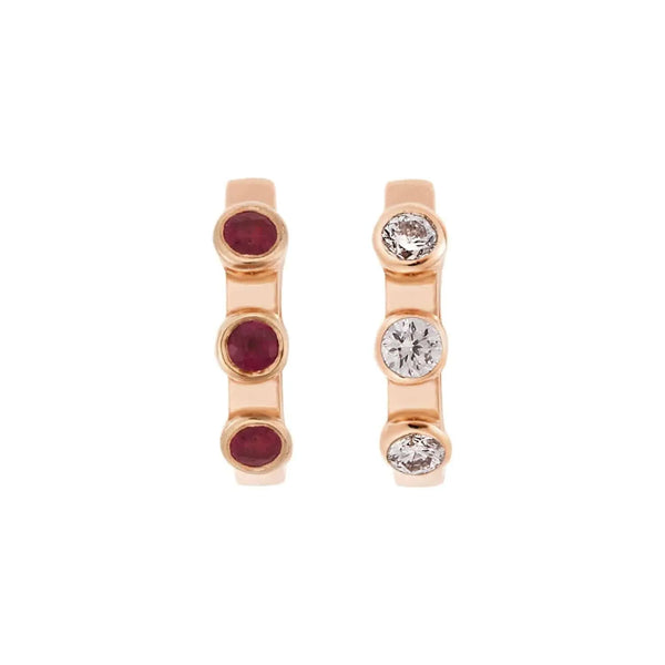 Ileana Makri Stepping Stone Midi Hoops P-D-RU