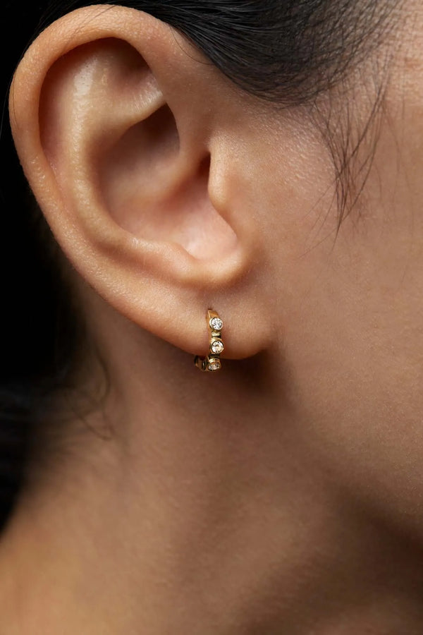 Ileana Makri Stepping Stone Midi Hoops Y-D-EM